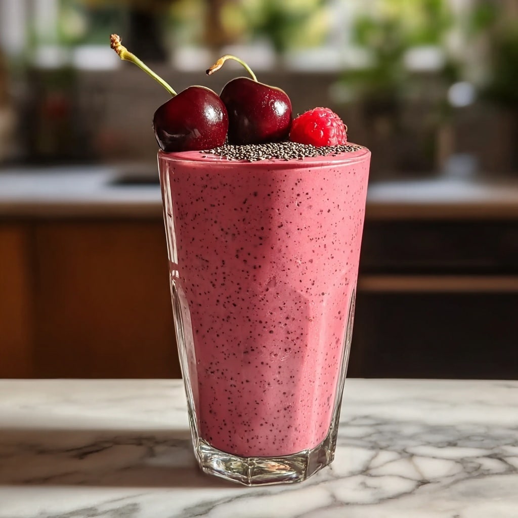 Delicious Cherry Smoothie for Quick Gut Health Boost Recipe - Recipe Image