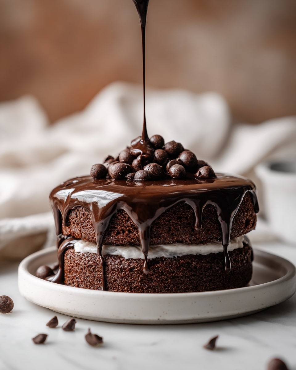 Chocolate Brownie Cake with Rich Chocolate Ganache Recipe - Recipe Image