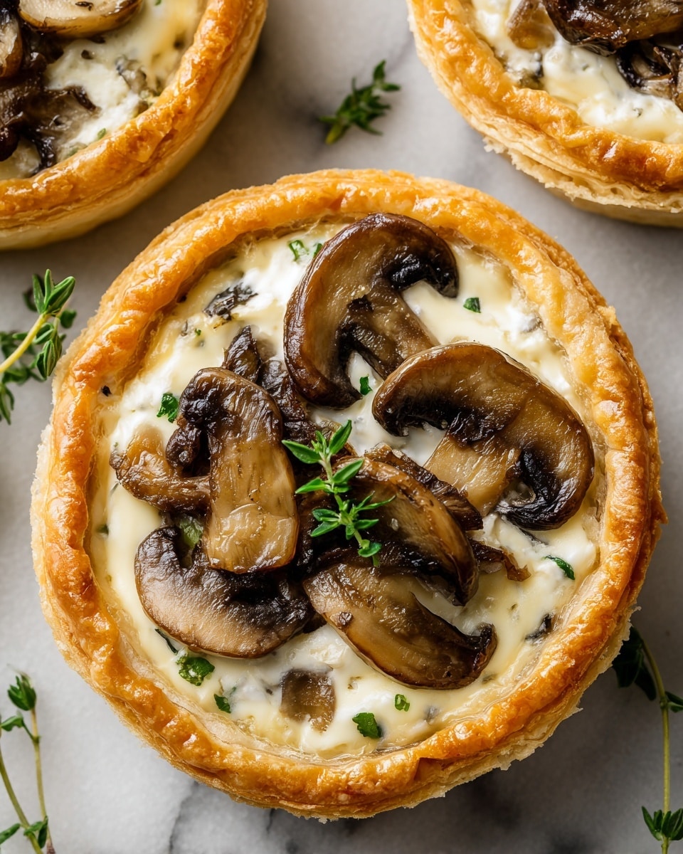 Mushroom, Shallot, and Herbed Goat Cheese Tarts Recipe - Recipe Image