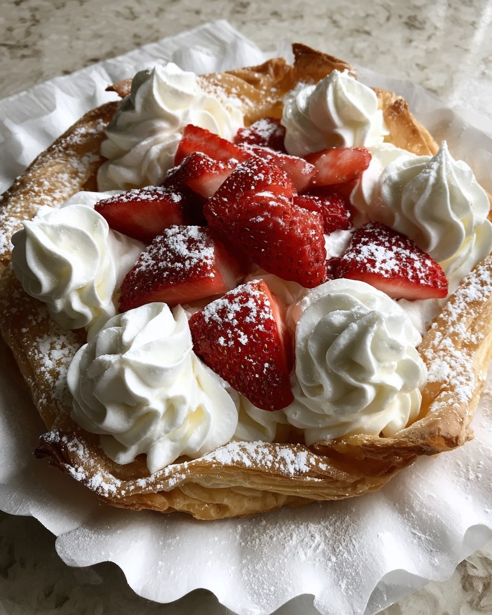 Paris-Brest Pastry with Whipped Cream and Strawberries Recipe - Recipe Image