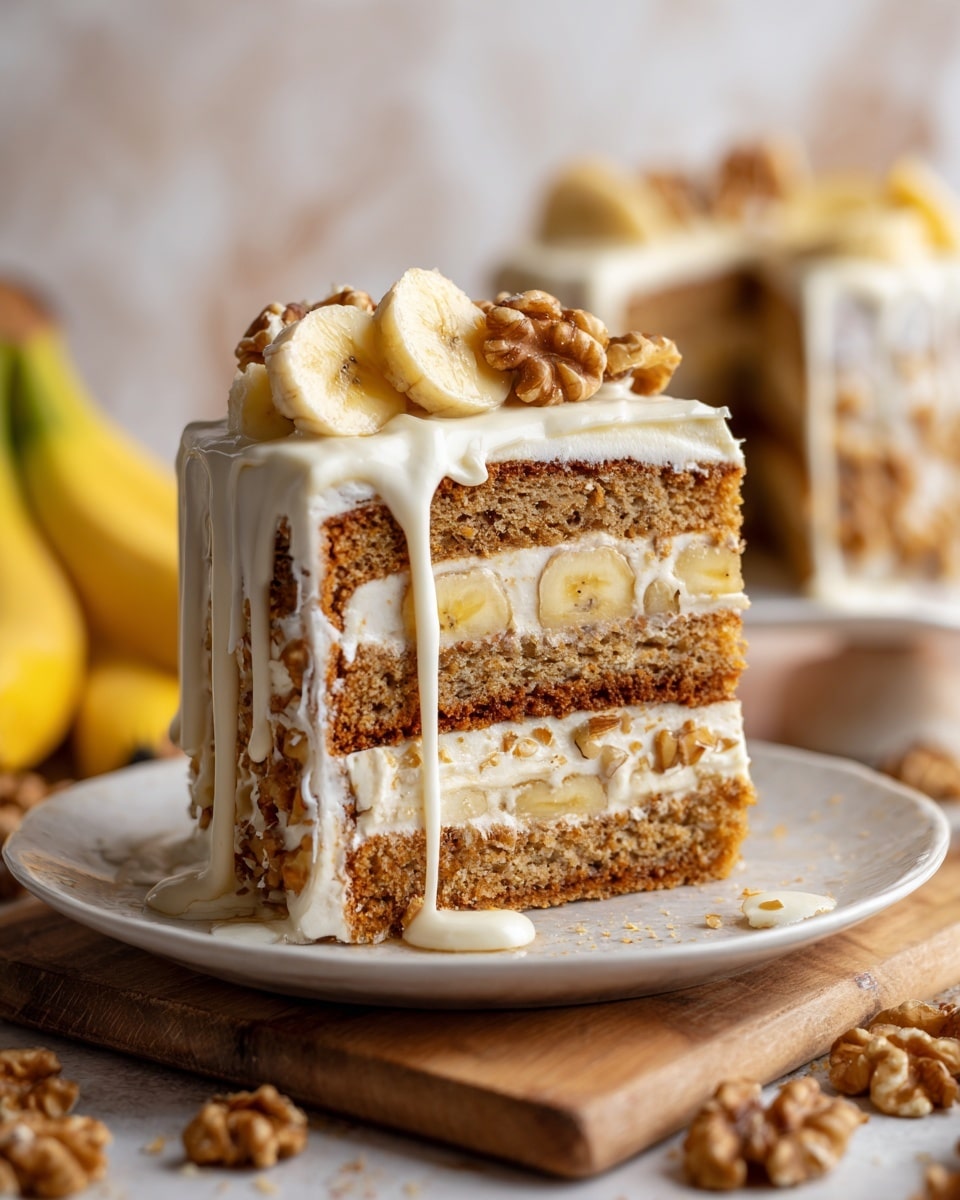 Heavenly Banana Walnut Cream Cake Recipe - Recipe Image