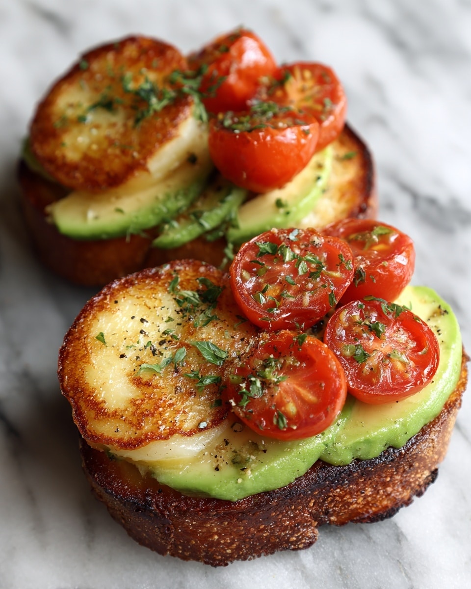 Hot Honey Avocado & Halloumi Toast on Sourdough Recipe - Recipe Image