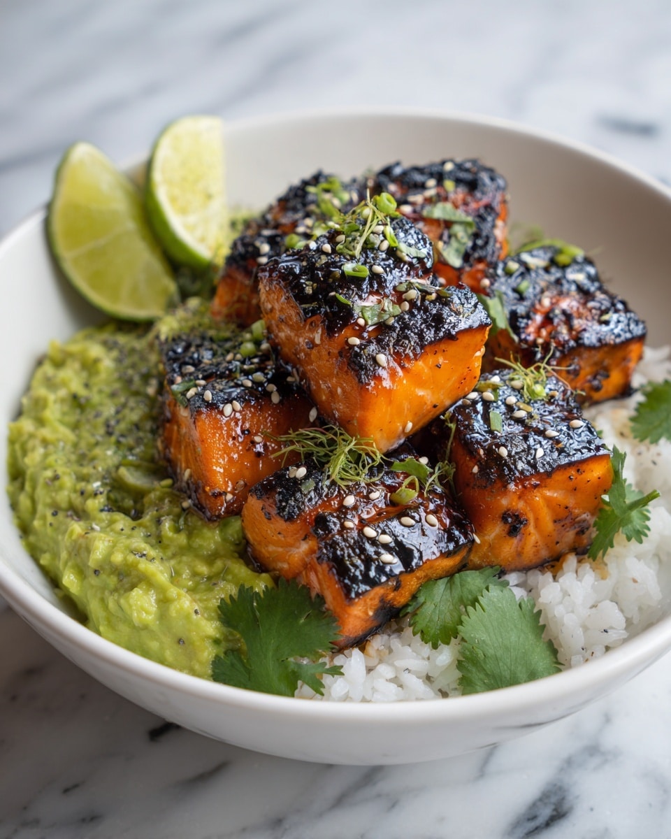 Spicy Chipotle Honey Salmon Bowls Recipe - Recipe Image