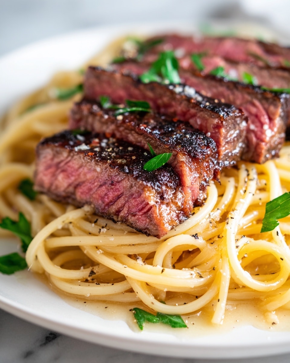 Garlic Butter Steak Lightning Noodles Recipe - Recipe Image