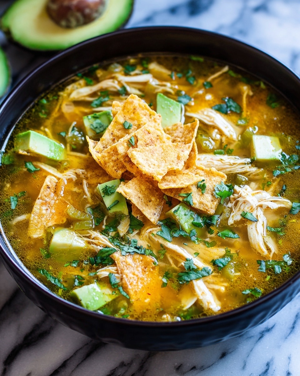 Creamy Chicken Tortilla Soup with Fresh Toppings Recipe - Recipe Image