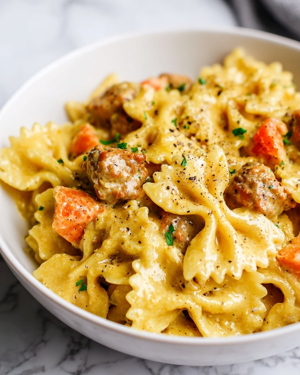 Creamy Beef and Bowtie Pasta Recipe - Recipe Image