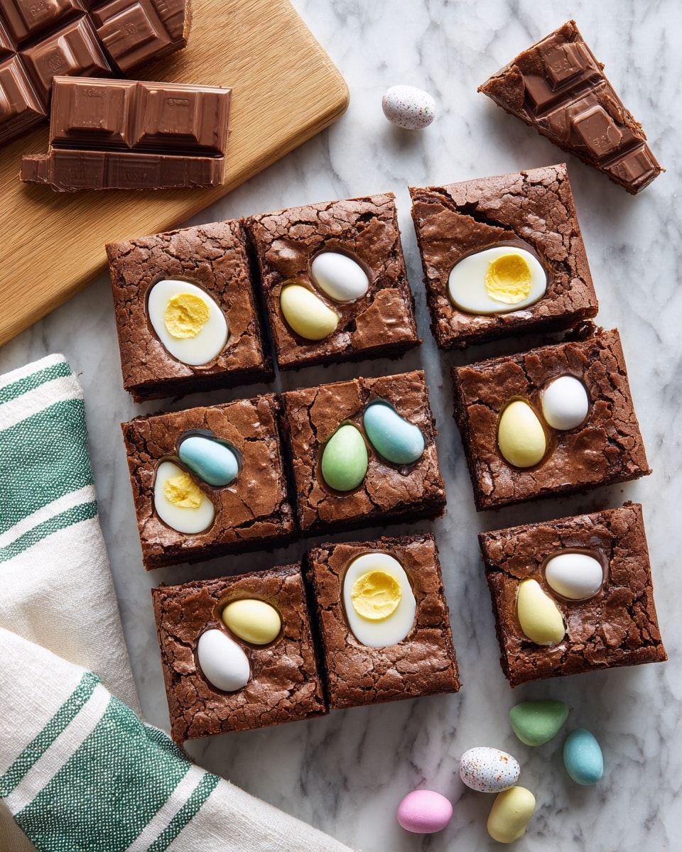 Cadbury Creme Egg Chocolate Brownies Recipe - Recipe Image