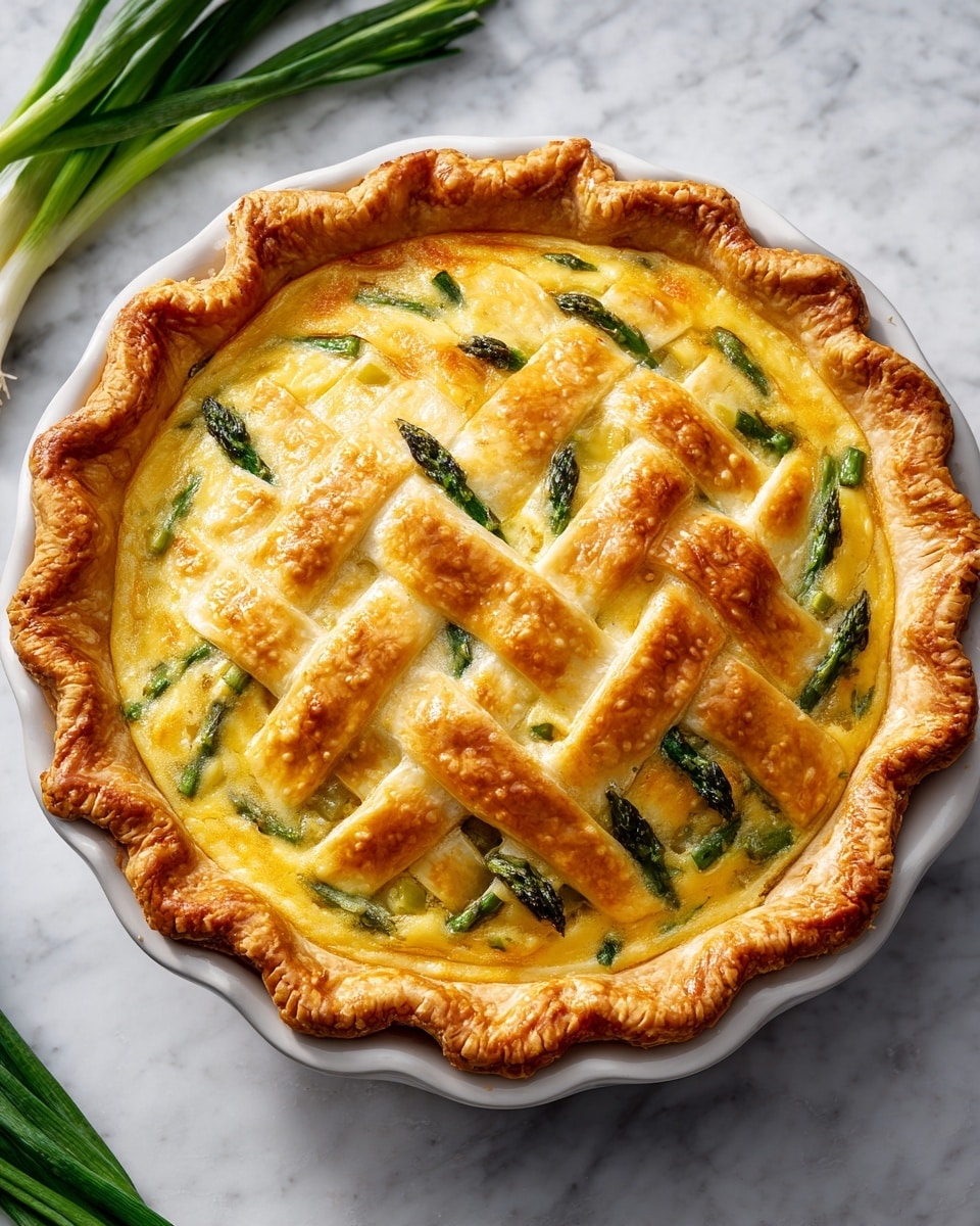 Asparagus Pie with Swiss and Parmesan Cheese Recipe - Recipe Image