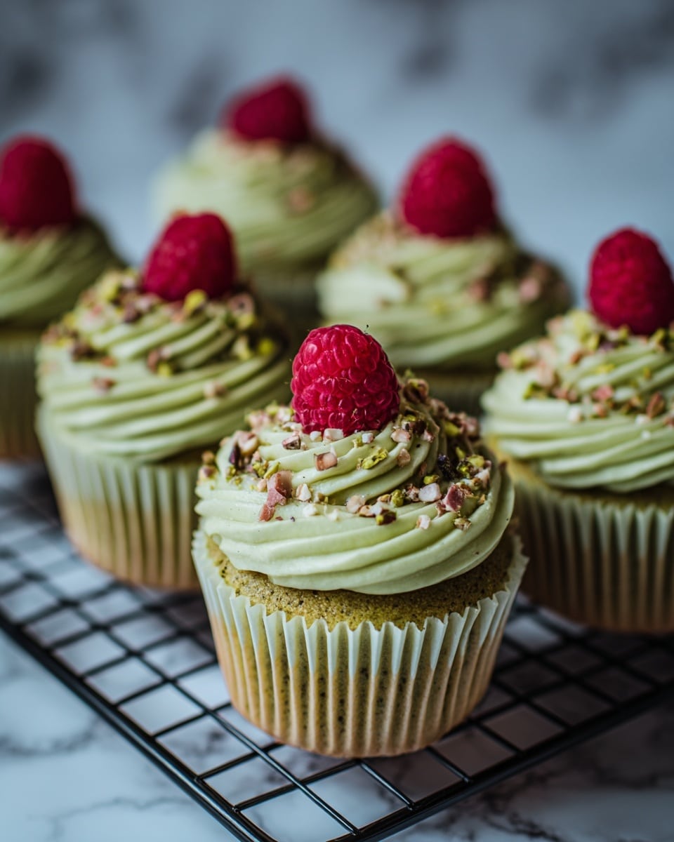 Luscious Pistachio Cupcakes with Vanilla Buttercream Frosting Recipe - Recipe Image