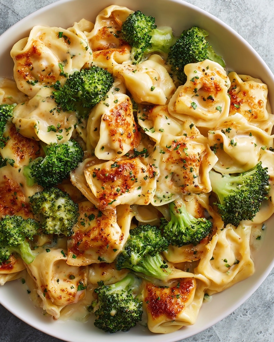 Creamy Garlic Parmesan Tortellini with Chicken & Broccoli Recipe - Recipe Image